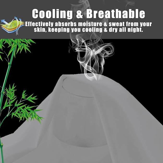 Bamboo Cooling Pillowcase Set - King - 20 x 40 in - 2 Pack - 2 Piece