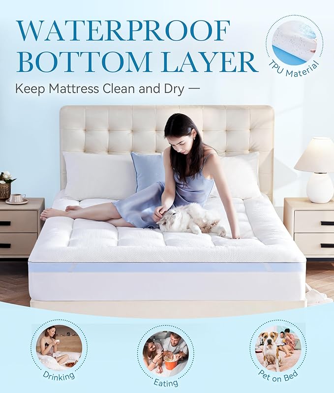 Down Alternative Waterproof Mattress Topper - Queen