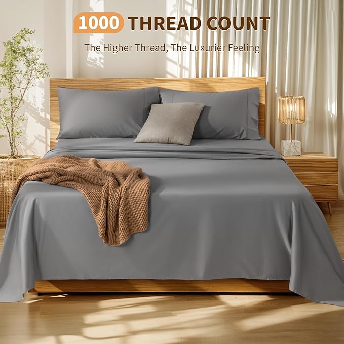 100% Cotton Bed Sheet Set - California King - 4 Piece