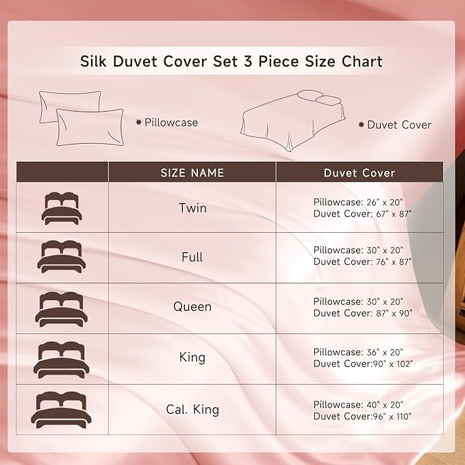Mulberry Silk Duvet Cover Set - Full - 3 Piece