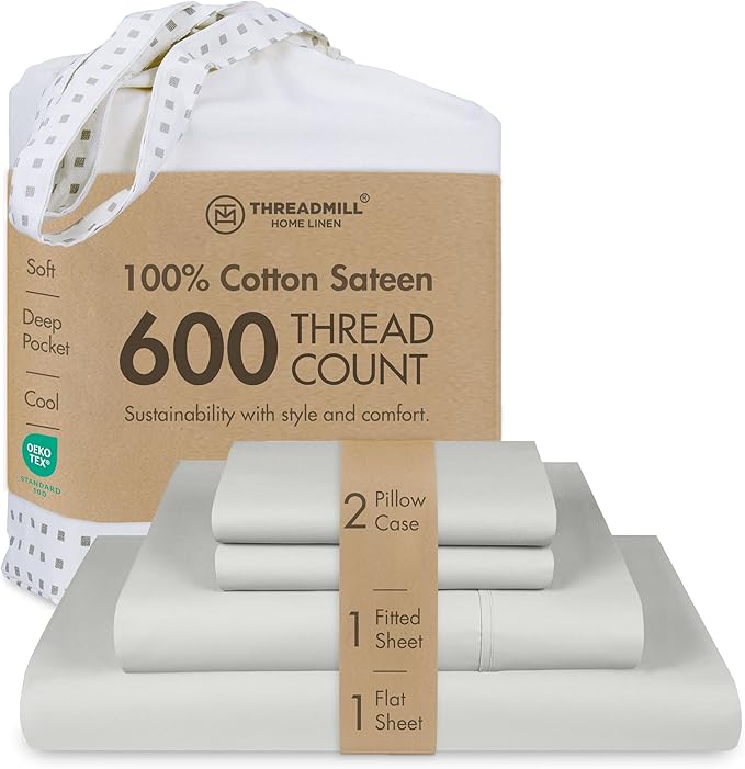 100% Cotton Cooling Bed Sheet Set - Full - 4 Piece