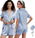 Satin Shorts Pajama Set - 3 Piece