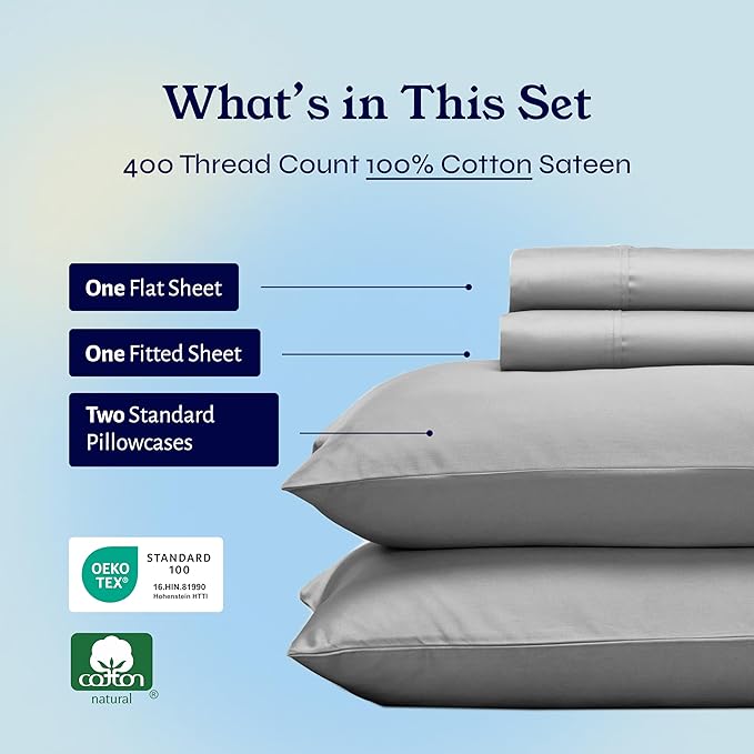 100% Cotton Bed Sheet Set - Full - 4 Piece