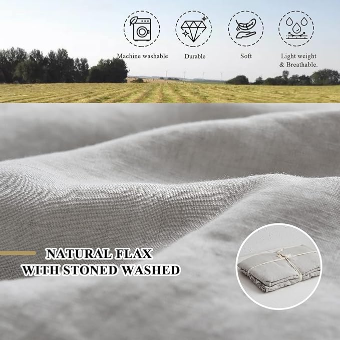 Linen Duvet Cover Set - Full - 3 Piece