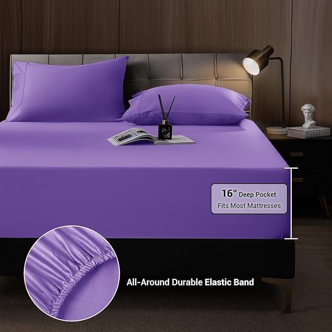 Bamboo Cooling Bed Sheet Set - Queen - 4 Piece