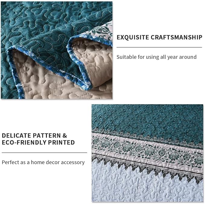 Microfiber Quilt Set - King - 3 Piece