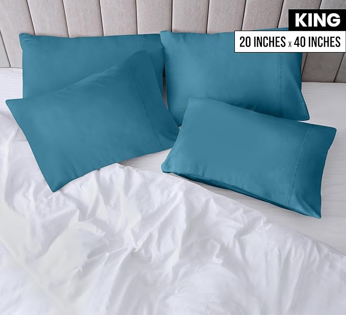 Microfiber Pillowcase Set - King - 20 x 40 in - 4 Pack