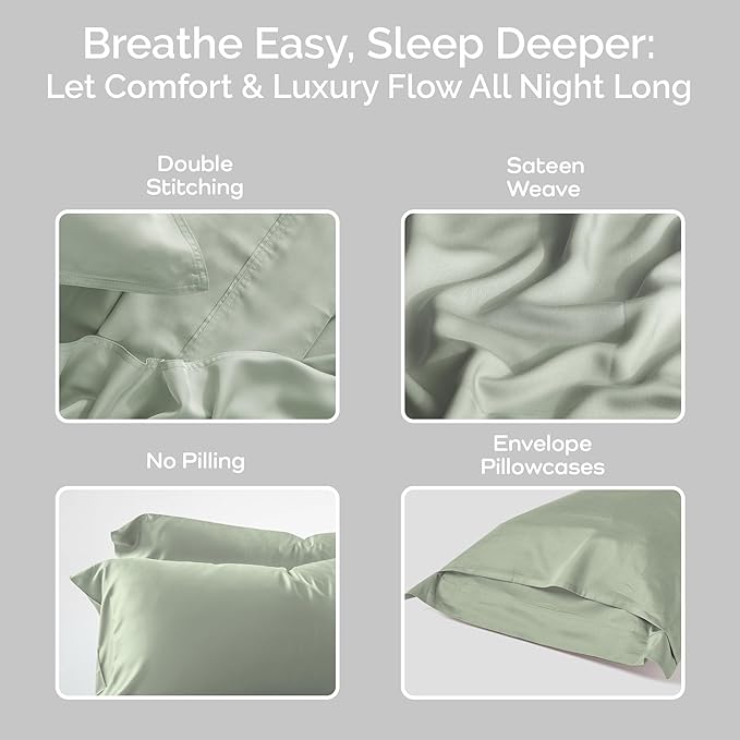 Bamboo Cooling Pillowcase Set - King - 2 Piece