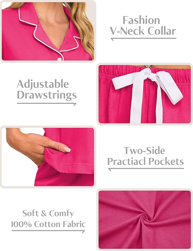 Women's Pajama Set - Short Sleeve - 2 Piece