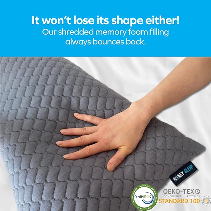 Memory Foam Bed Pillow - Queen - 2 Piece