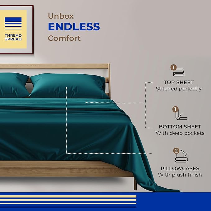 Cooling Bed Sheet Set - King - 16 in Deep Pocket - 4 Piece