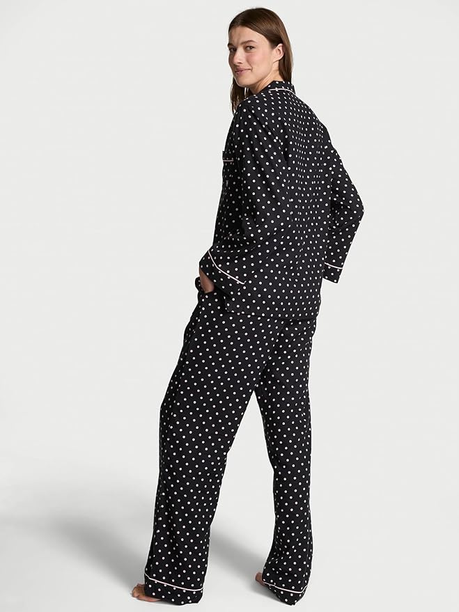 Women's Flannel Pants Pajama Set - Long Sleeve - 2 Piece