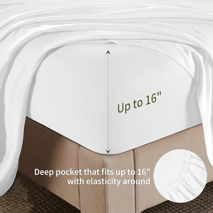 Bamboo Cooling Bed Sheet Set - California King - 6 Piece