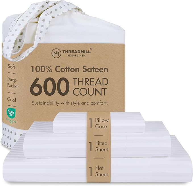 100% Cotton Cooling Bed Sheet Set - Twin XL - 3 Piece