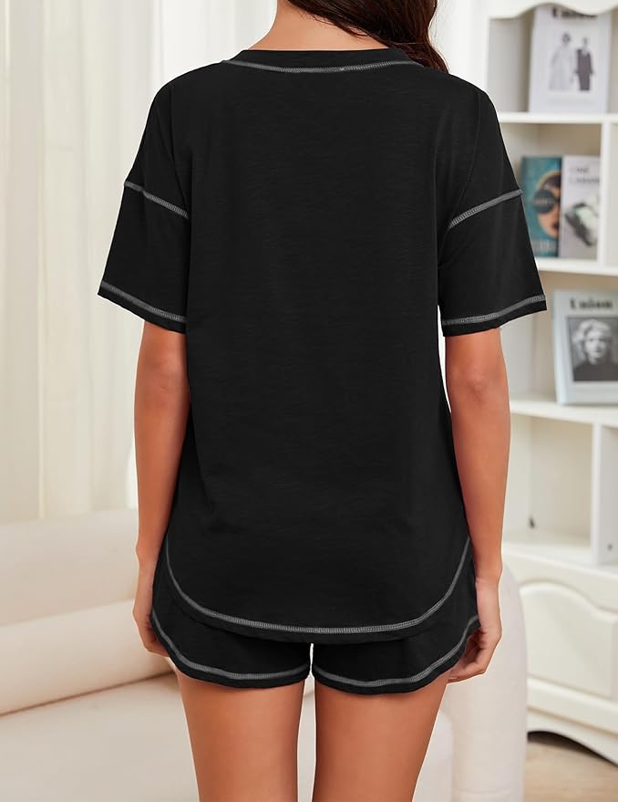 Women's 100% Cotton Shorts Pajama Set - Short Sleeve - 2 Piece