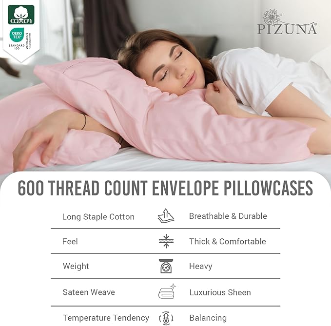 100% Cotton Pillowcase Set - King - 2 Piece