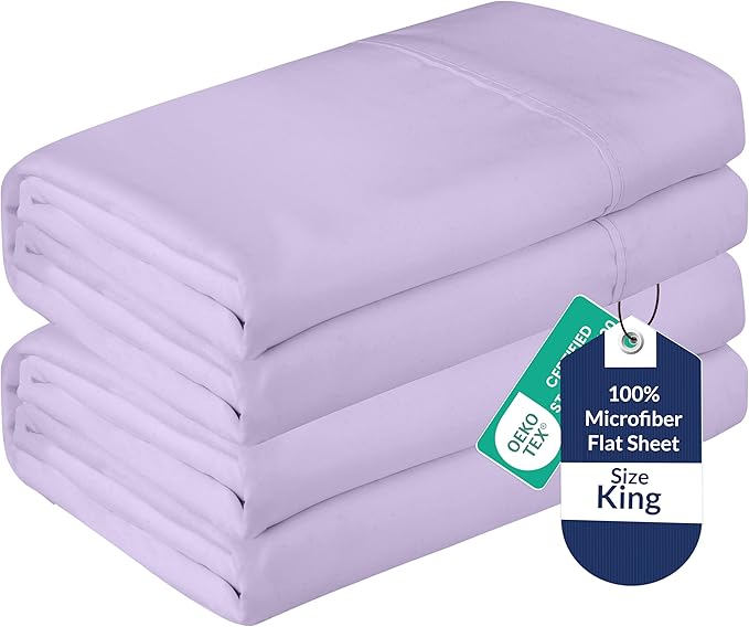 Microfiber Flat Sheet - King - 2 Pack