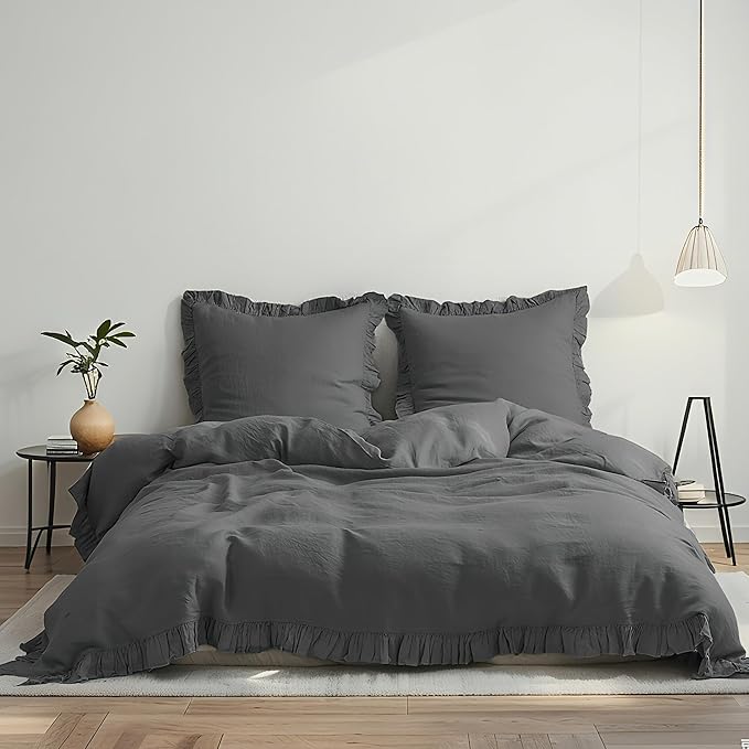 Linen Duvet Cover Set - Queen - 3 Piece