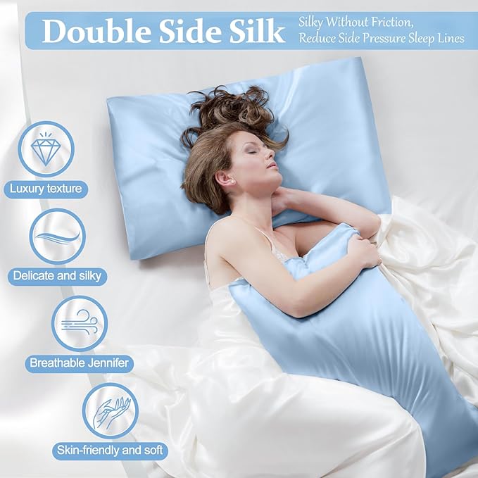 Mulberry Silk Cooling Pillowcase Set - Queen - 2 Pack