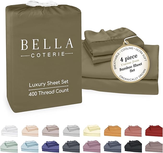 Bamboo Cooling Bed Sheet Set - Full - 18 in Deep Pocket