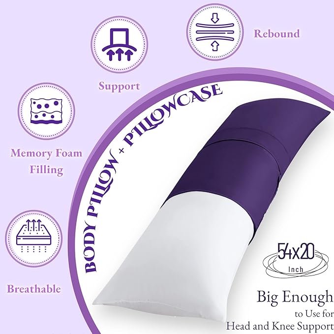Memory Foam Body Pillow - Full - 20 x 54 in
