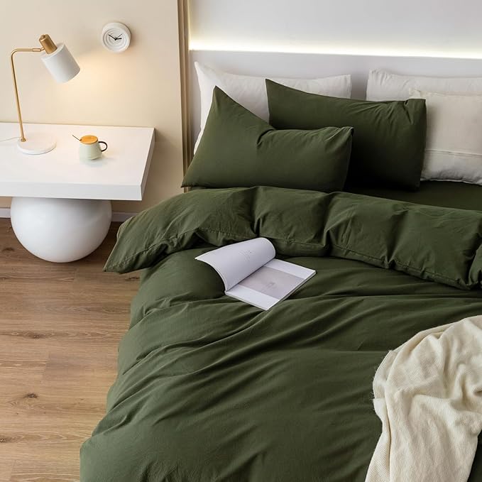 Linen Duvet Cover Set - King - 104 x 98 in - 3 Piece