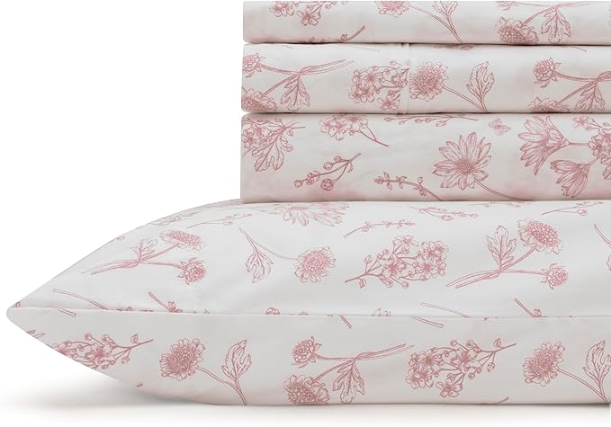100% Cotton Bed Sheet Set - King - 4 Piece