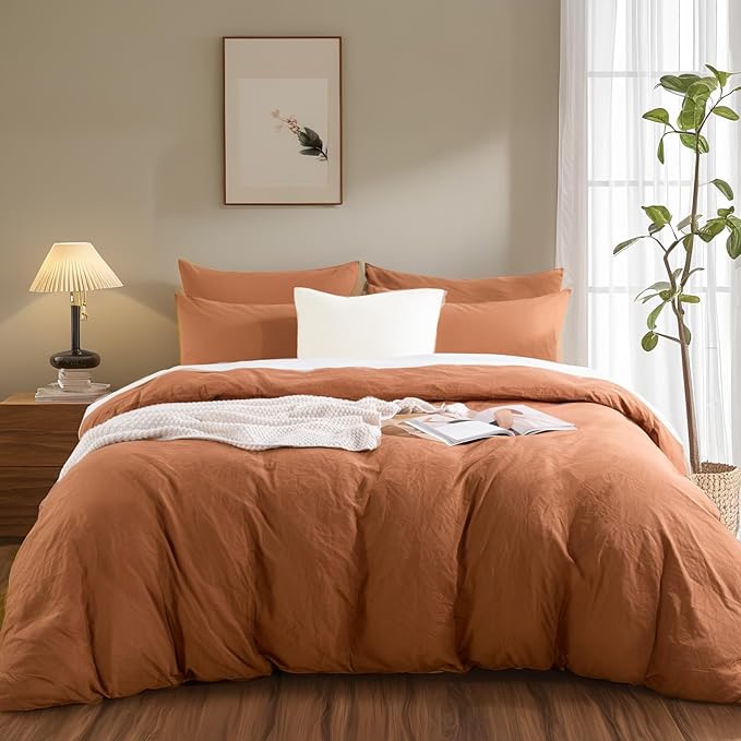 Linen Duvet Cover Set - California King - 3 Piece