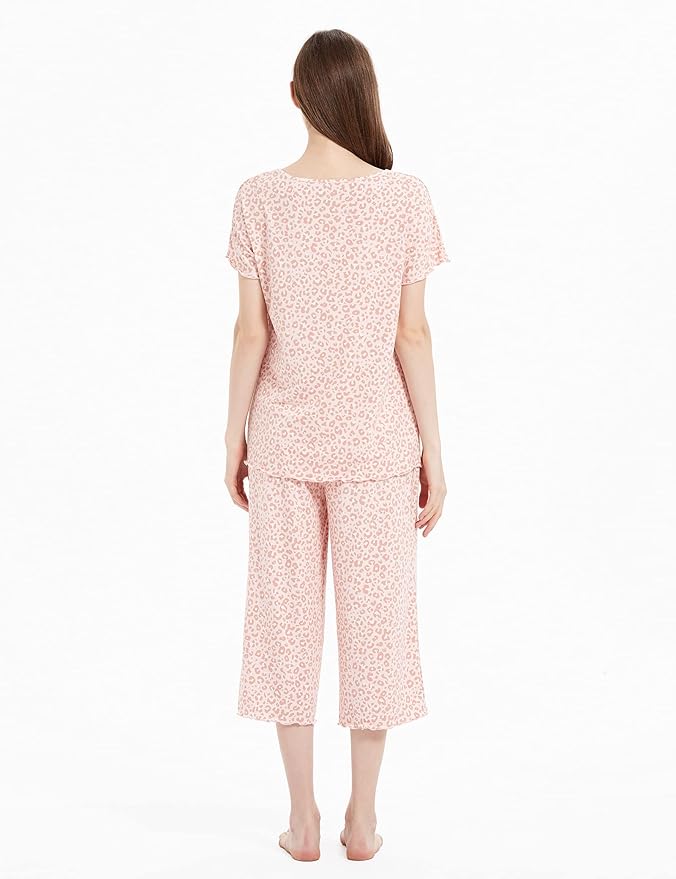 Bamboo Capri Pajama Set - Short Sleeve - 2 Piece