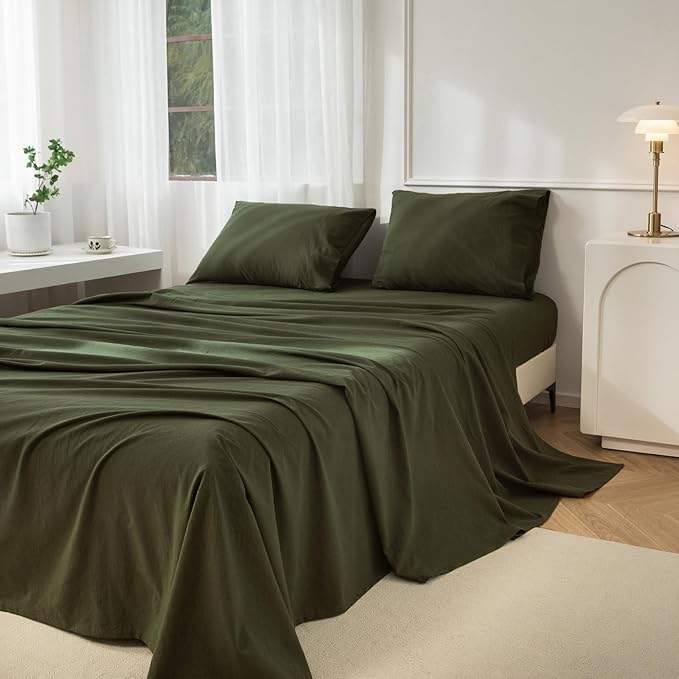 Linen Bed Sheet Set - King - 4 Piece