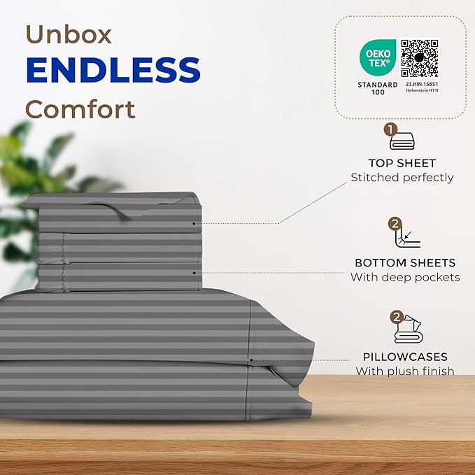 Cooling Bed Sheet Set - Full - 16 in Deep Pocket - 4 Piece