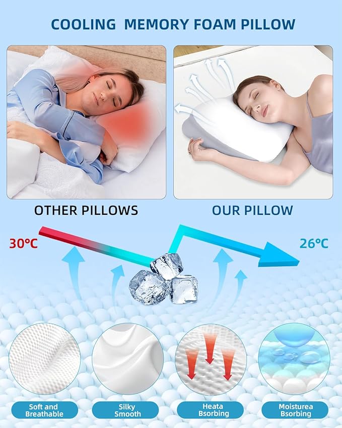 Memory Foam Cooling Bed Pillow