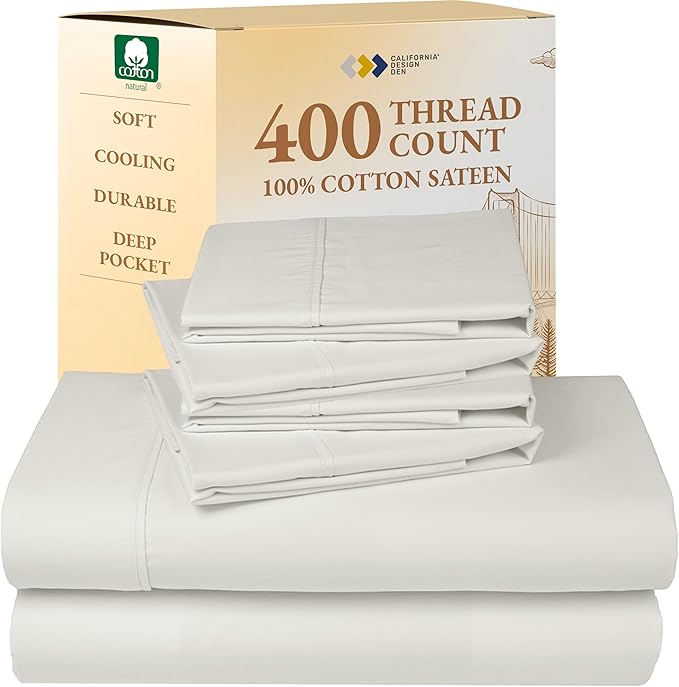 100% Cotton Bed Sheet Set - Queen - 6 Piece