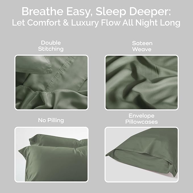 Bamboo Cooling Pillowcase Set - King - 2 Piece