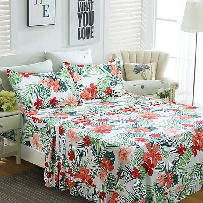 100% Cotton Hypoallergenic Bed Sheet Set - California King - 4 Piece