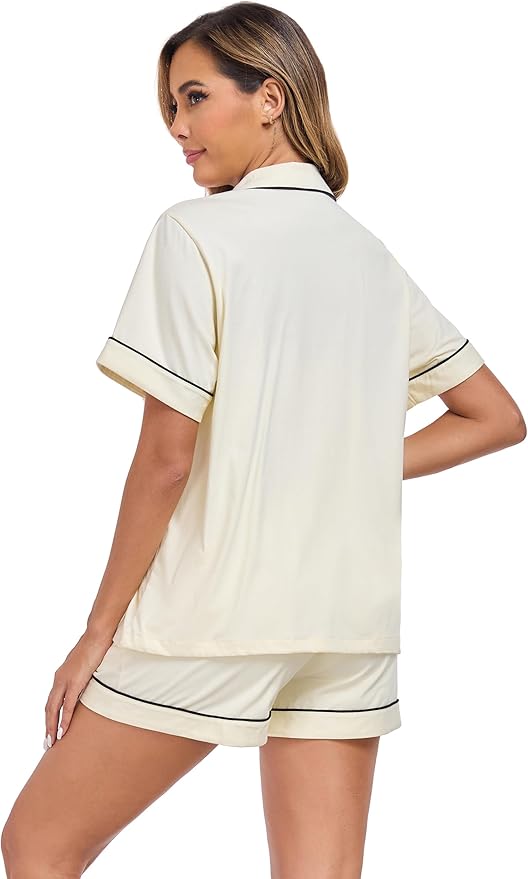 100% Cotton Pajama Set - Short Sleeve - 2 Piece