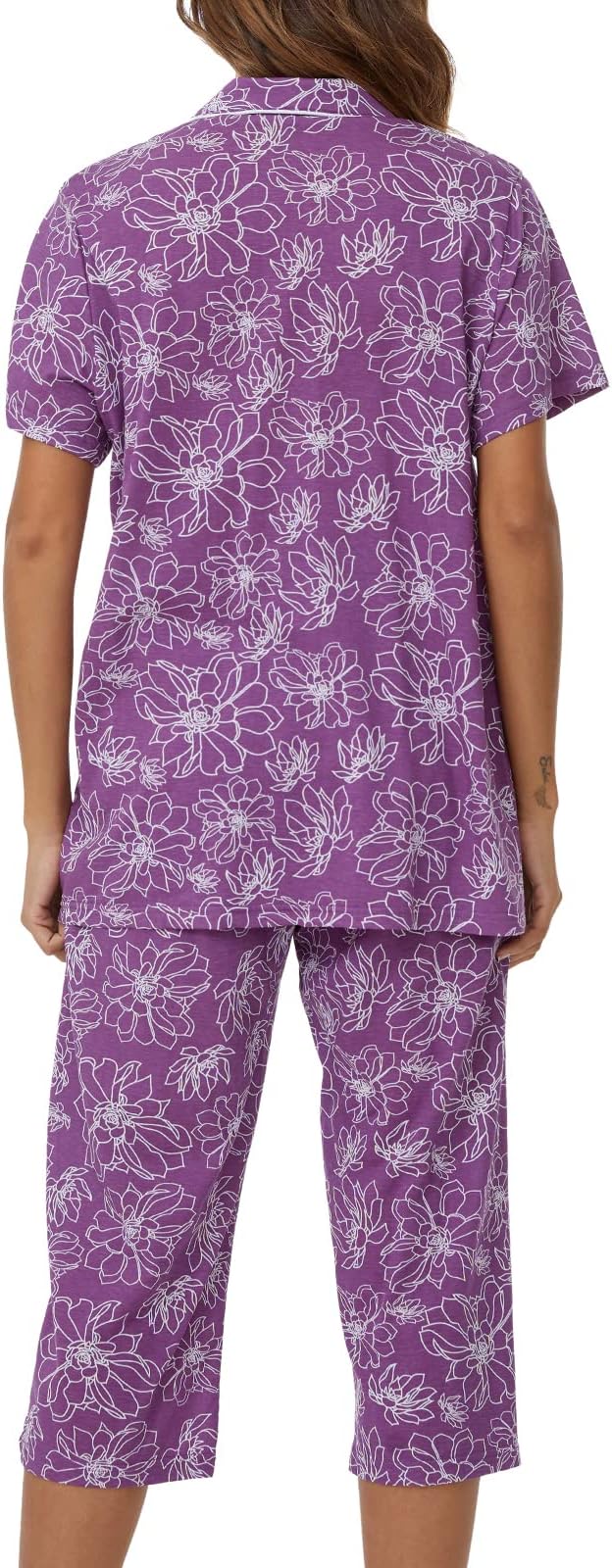 Capri Pajama Set - Short Sleeve - 2 Piece