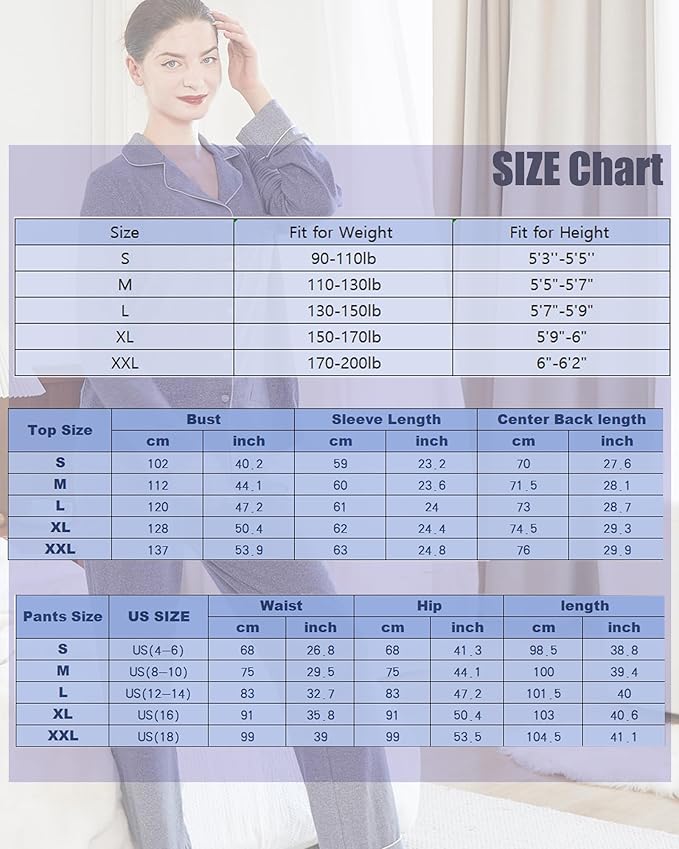 Women's Pajama Set - Long Sleeve - 2 Piece