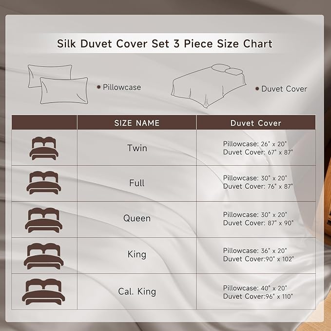 Mulberry Silk Duvet Cover Set - Full - 3 Piece