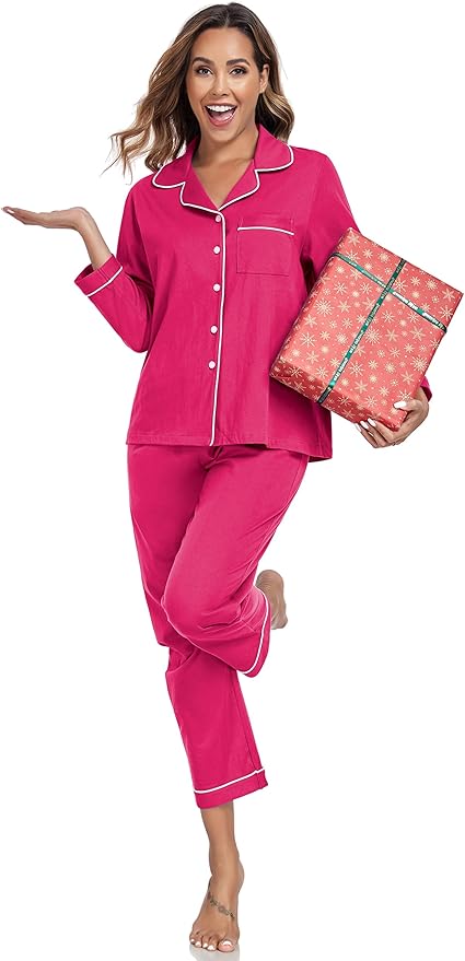 100% Cotton Pants Pajama Set - Long Sleeve - 2 Piece