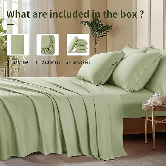 Bamboo Cooling Bed Sheet Set - King - 6 Piece