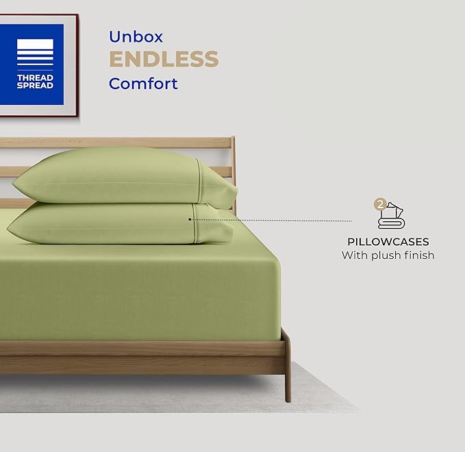 100% Cotton Pillowcase Set - King - 2 Piece