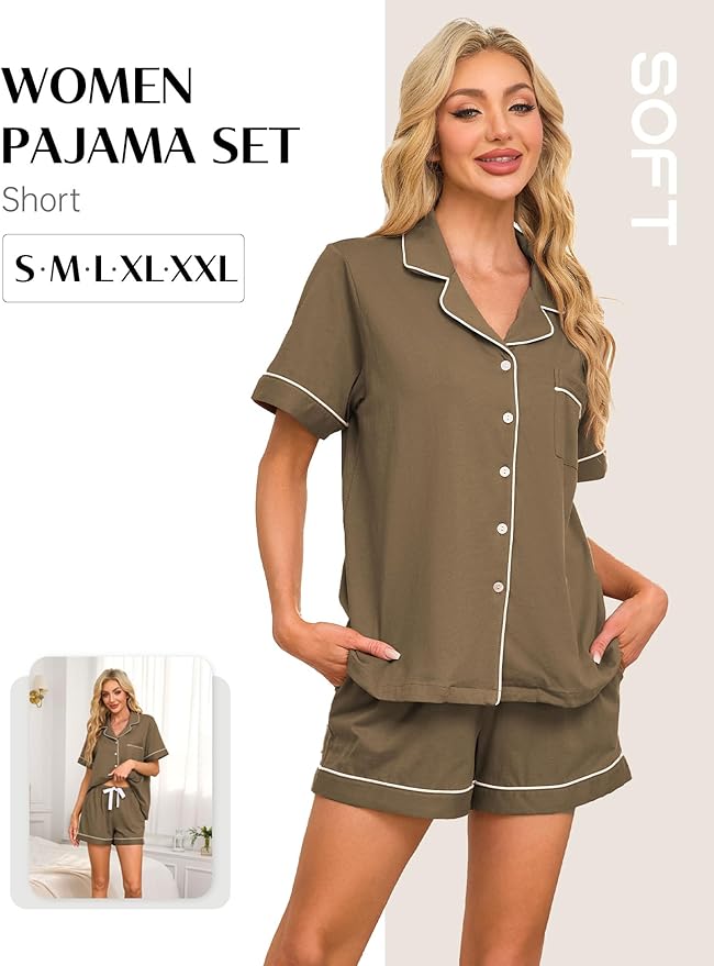 Women's Pajama Set - Short Sleeve - 2 Piece