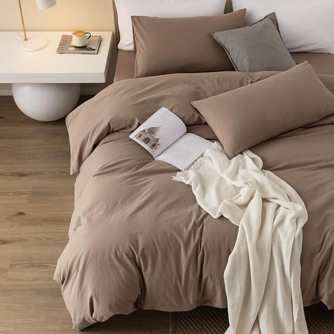 Linen Duvet Cover Set - Queen - 98 x 98 in - 3 Piece