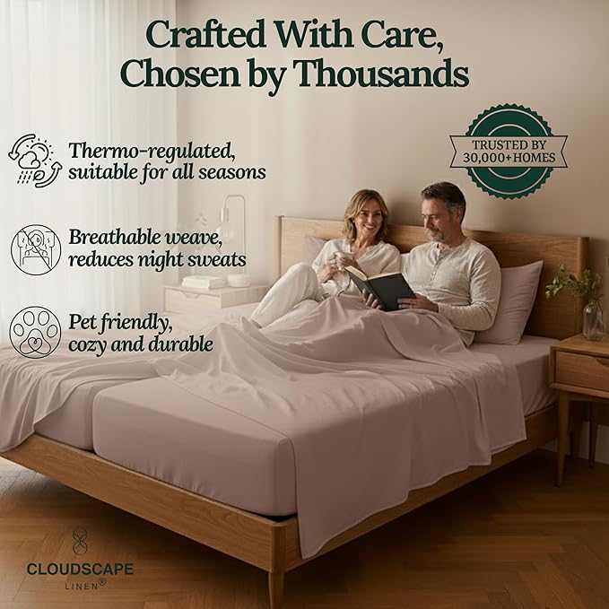 Linen Bed Sheet Set - Split King - 5 Piece
