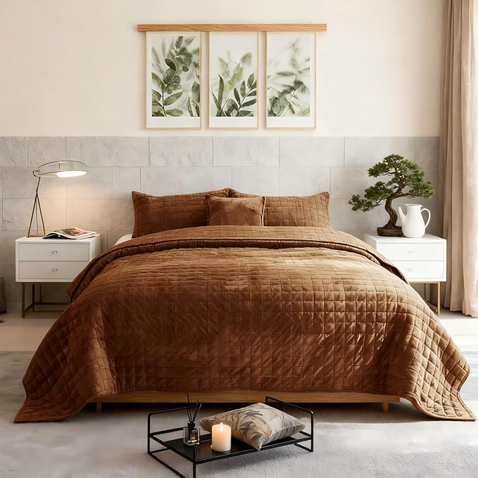 Velvet Quilt Set - King - 3 Piece