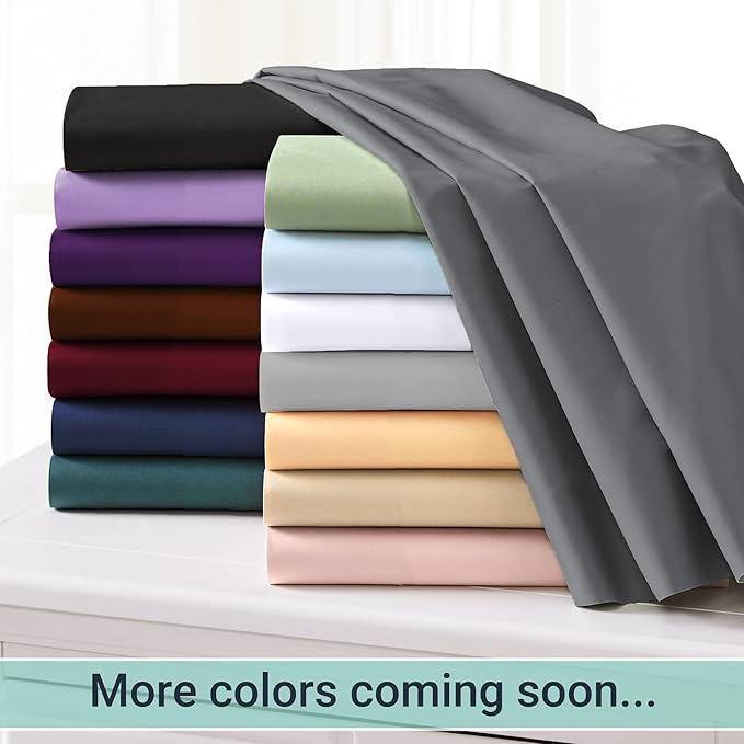 Microfiber Hypoallergenic Flat Sheet - Queen - 6 Pack
