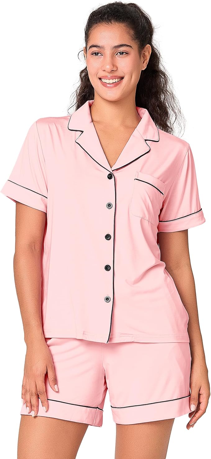 Women's Bamboo Shorts Pajama Set - 2 Piece