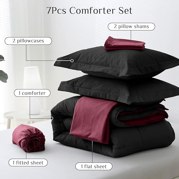 Down Alternative Comforter Set - King - 7 Piece
