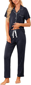Women's Pants Pajama Set - Short Sleeve - 2 Piece